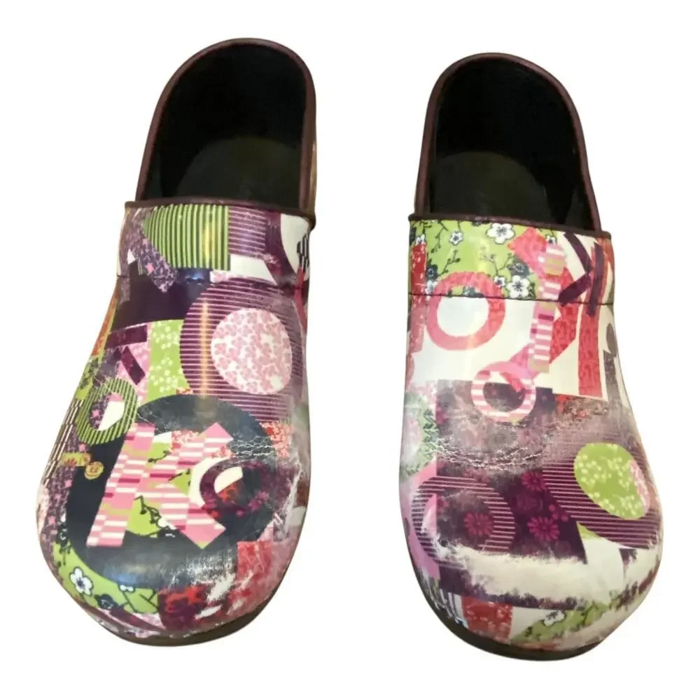 Koi by Sanita Professional Nurse Clogs Women’s EU 35 Colorful Patent Leather